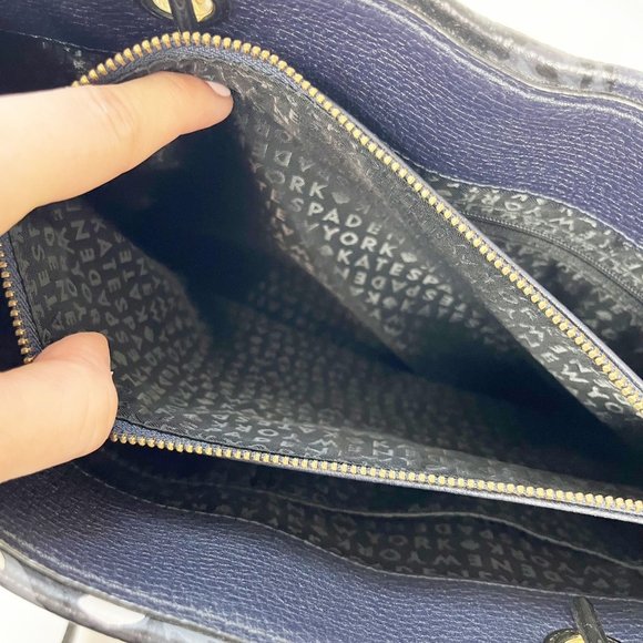 Kate Spade Briar Lane Night Rose Meena Satchel Leather Crossbody Bag Navy Floral - Picture 11 of 13